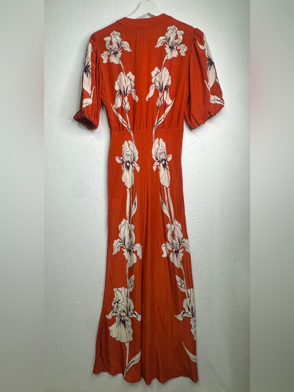La DoubleJ Marlene Iris Placée Silk Orange Maxi Dress in Medium - Picture 13 of 15